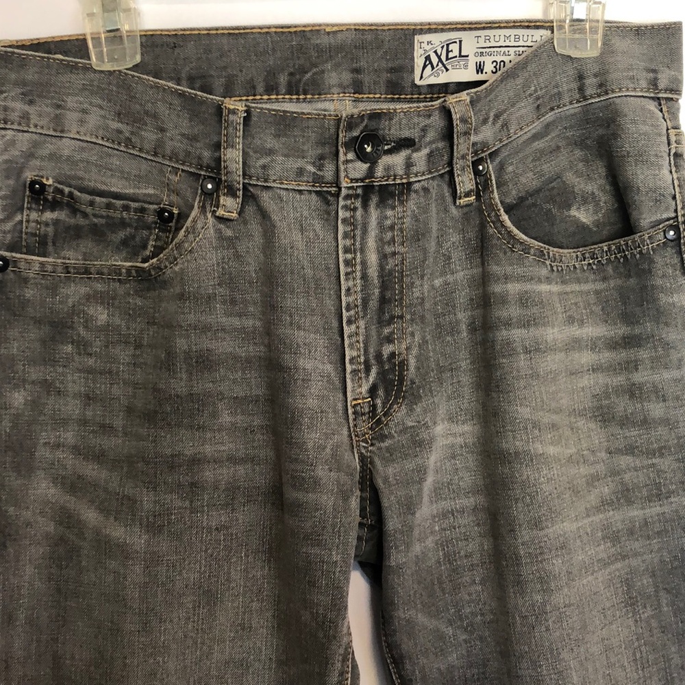 T.K. Axel Trumbull grey washed jeans straight leg original slim fit